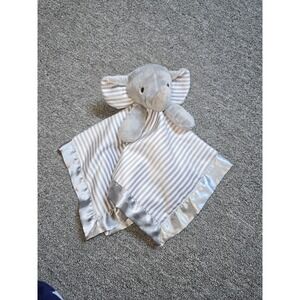 CIRCO Target Elephant Plush Lovey Gray Stripe Satin Back Security Blanket